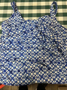 Lands' End Blue and White Printed Camisole Top